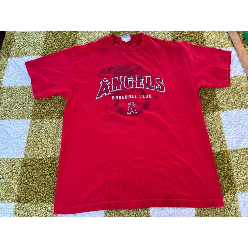 Los Angeles Angels Baseball Club Red T Shirt Large MLB Genuine Merchandise